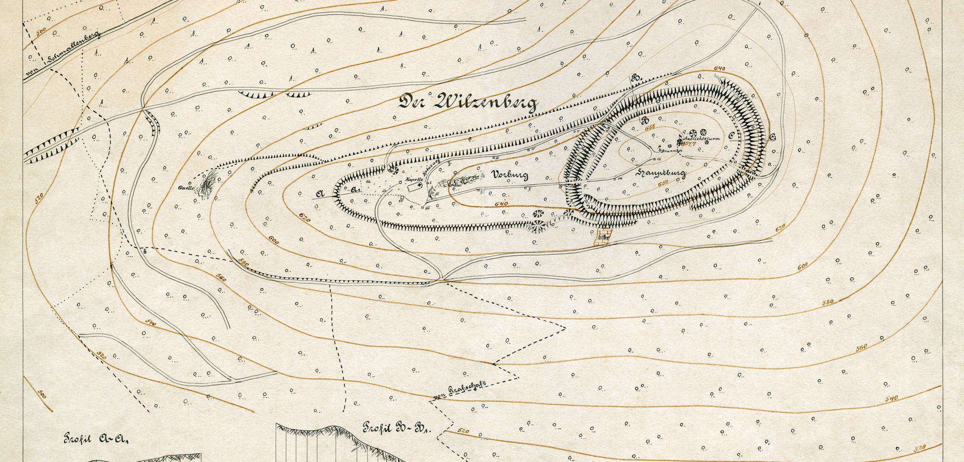 Plan des Wilzenbergs von 1904 (Altertumskommission für Westfalen/Archiv).